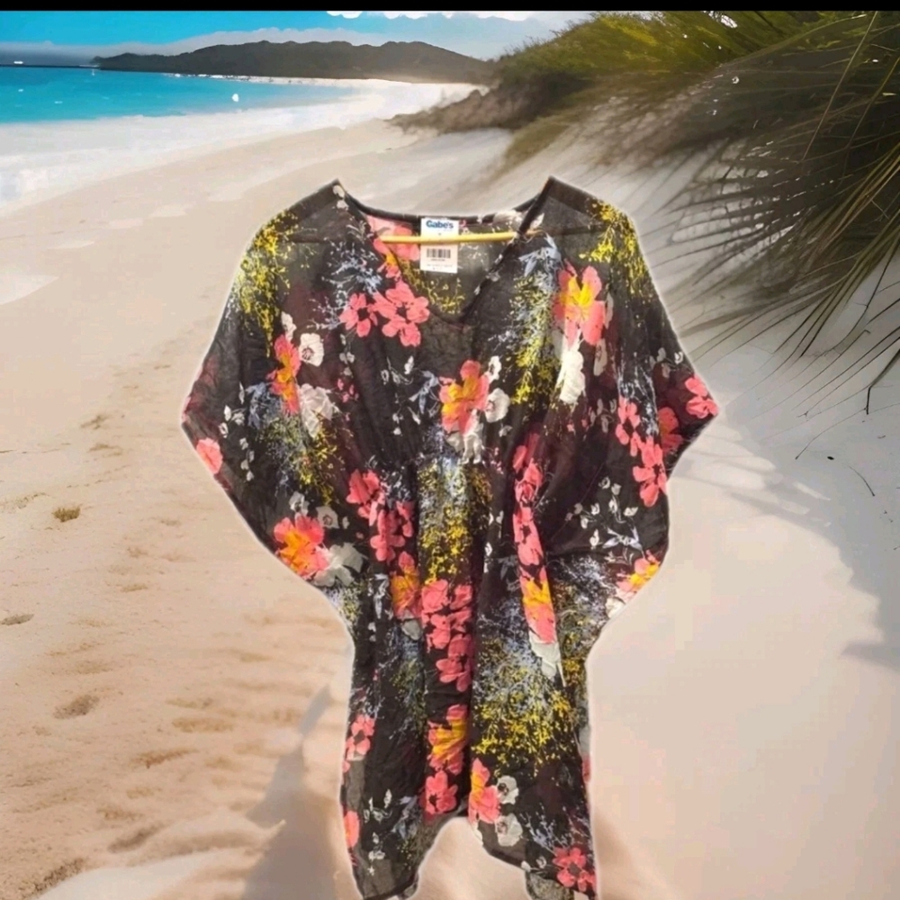 AZUR Floral Swim Coverup/ Kimono PTP 15- NWOT - Picture 2 of 2